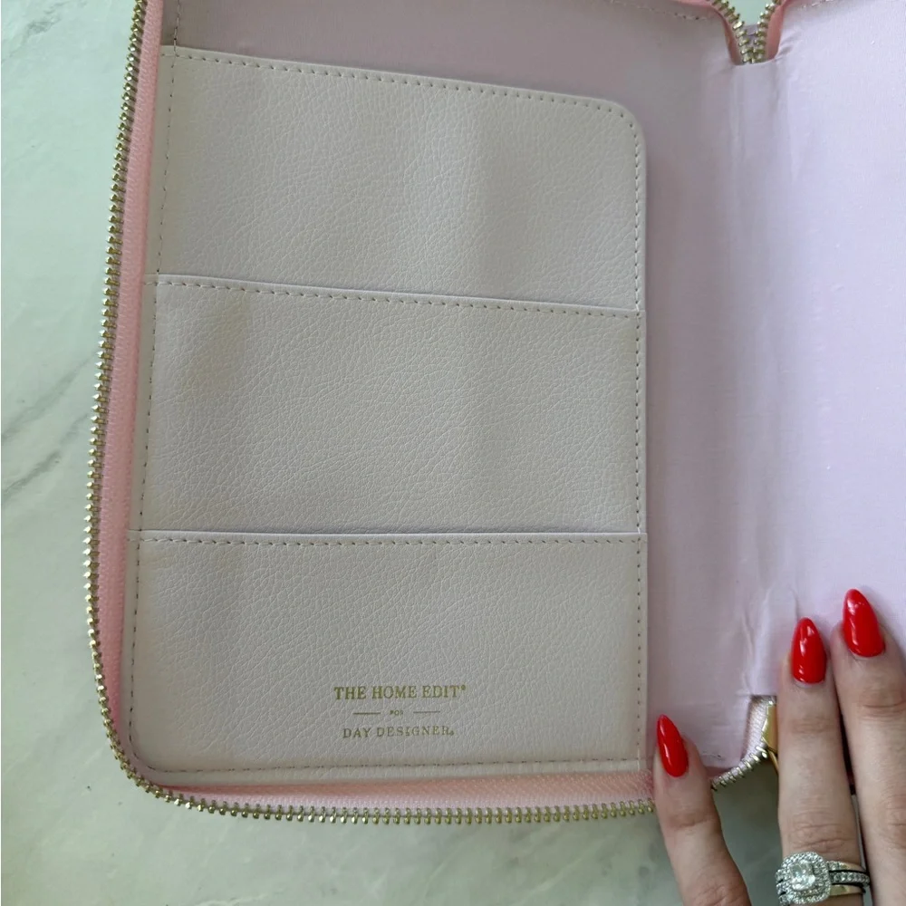 The Home Edit for Day Designer Leather Zip Planner - Light Blush Pink